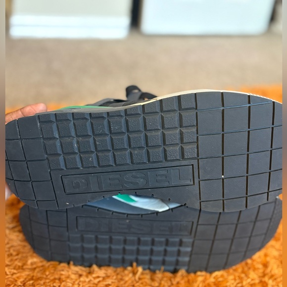 Diesel Black and Teal Men's Sneakers - Picture 2 of 4